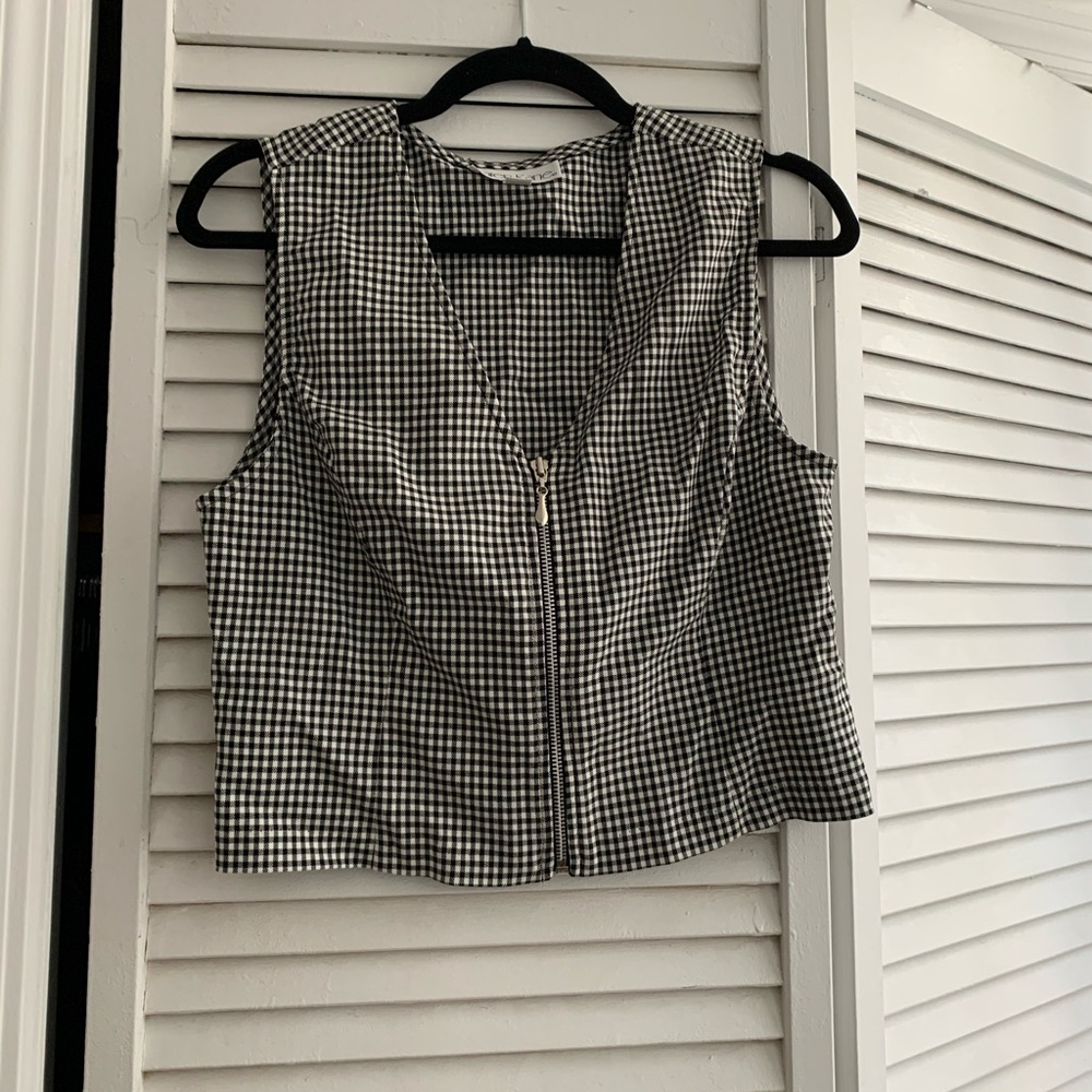 Black and White Checkered Vest